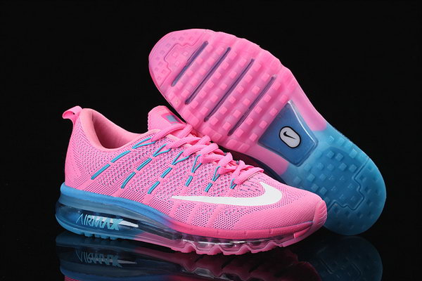 Womens Cheap Nike Air Max 2016 Flyknit Pink Blue White Closeout